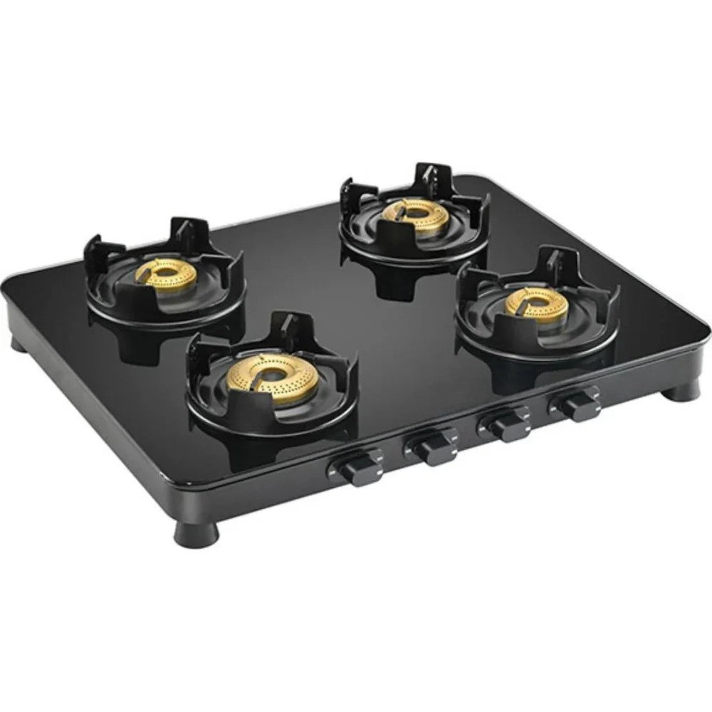 Four Burner Gas Stove - Yash Stoves, Glass Top, Hob (Built-in)