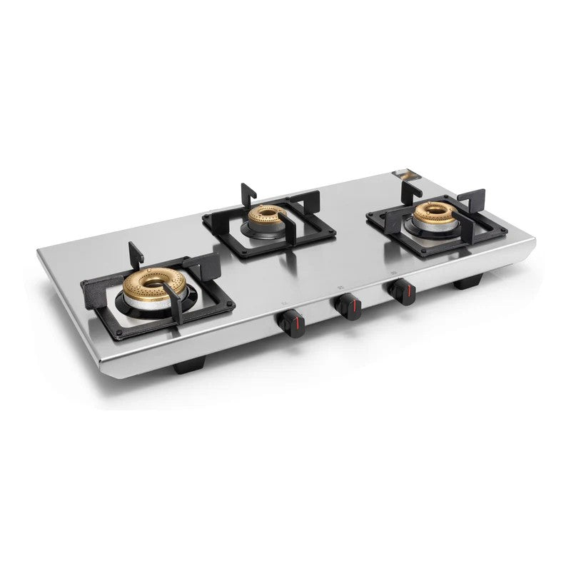 Three Burner Gas Stove- Yash Stoves, Glass Top, Hob (Built-in)